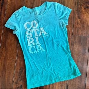 American Eagle Outfitters AE Graphic Aqua Costa Rica Tee Size Small
